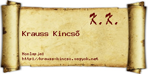 Krauss Kincső névjegykártya